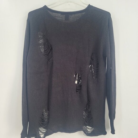 XXI Black Graphic Distressed Los Angeles Sweater - Picture 2 of 10